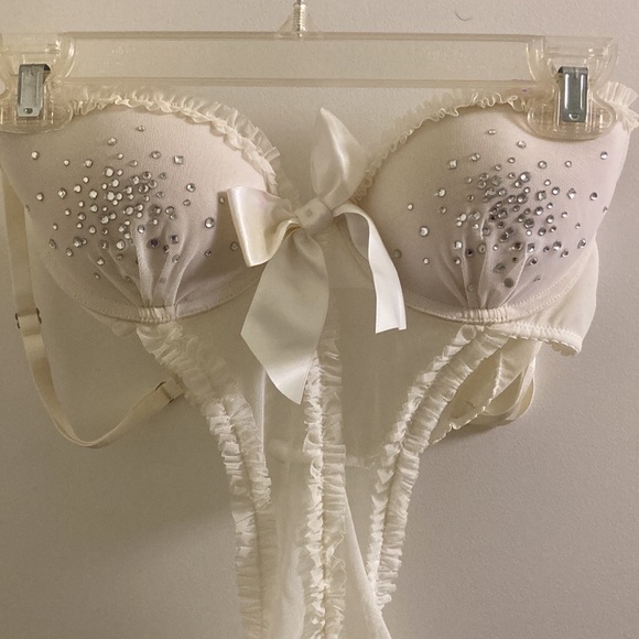 victoria’s secret 👰🏼 y2k babydoll i do bridal rhinestone lingerie one piece - Picture 2 of 6